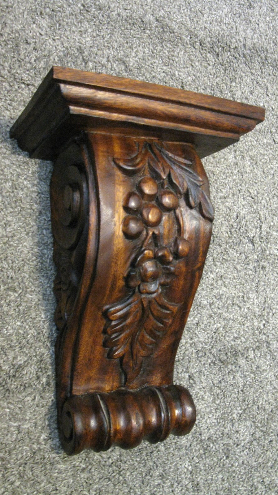 Vintage 20th Century Large Carved Oak Corbel Shelf Architectural 12″ / 6lbs