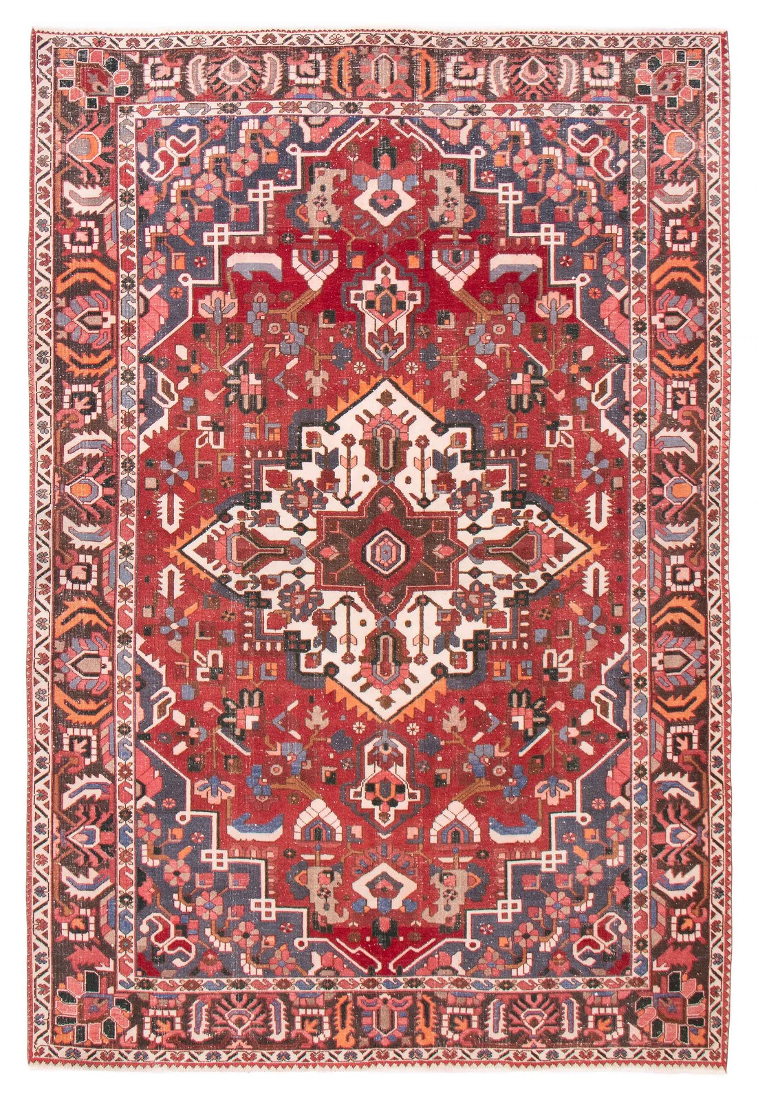 Vintage Traditional Hand-Knotted Area Rug 6’11” x 10’2″ Oriental Wool Carpet