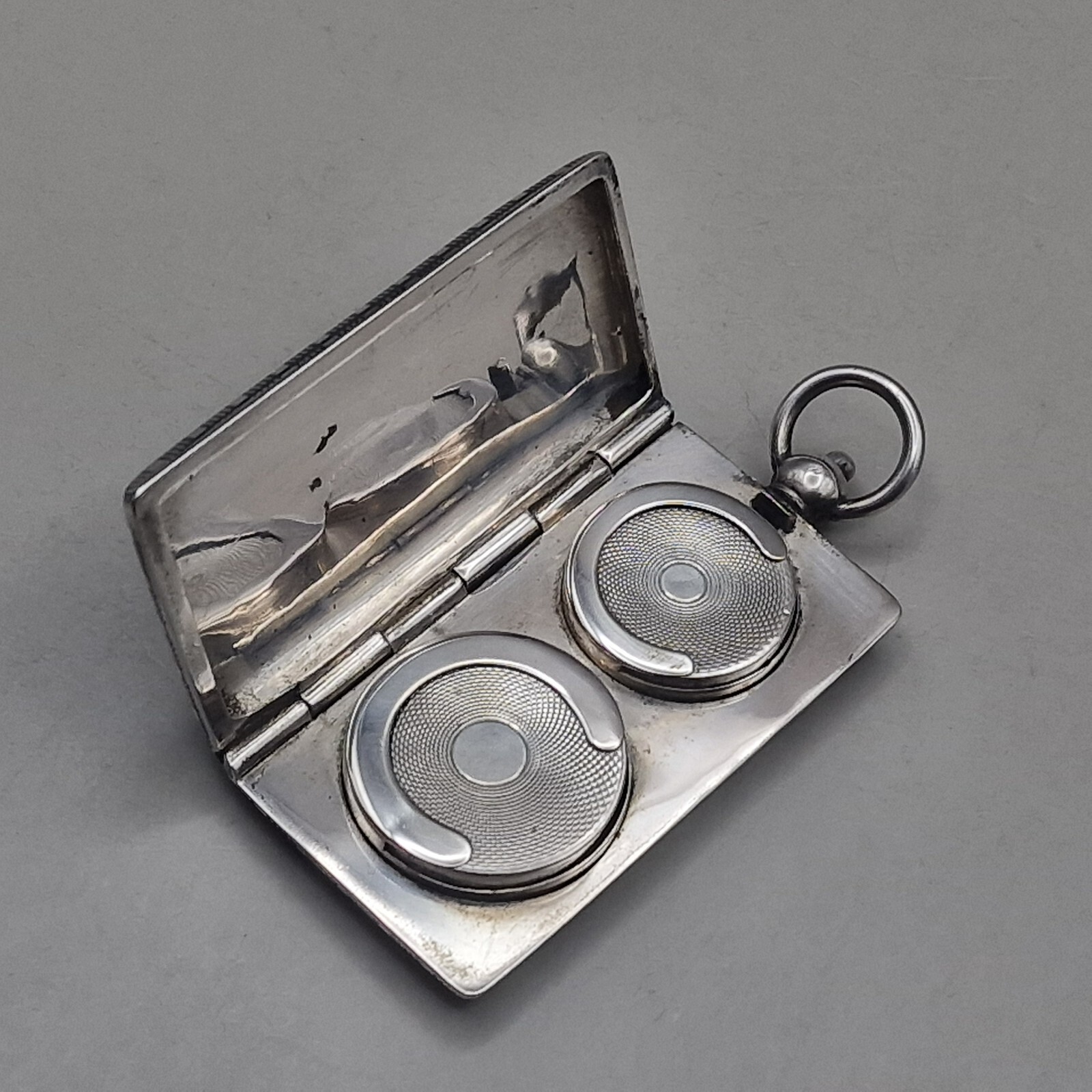 Antique Solid Silver and Niello Double Sovereign Case French Weevil Import Marks