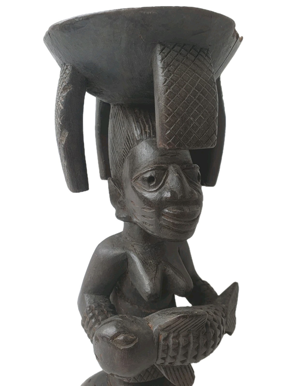 Beautiful Yoruba Agere Ifa Bowl. Used, Authentic, Old Example. 27cm. Nigeria.