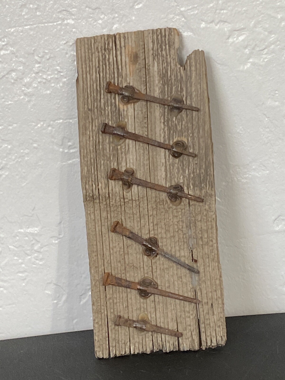 Original 1800’s Antique Square Nails and Wood Piece Art Decor Collector piece