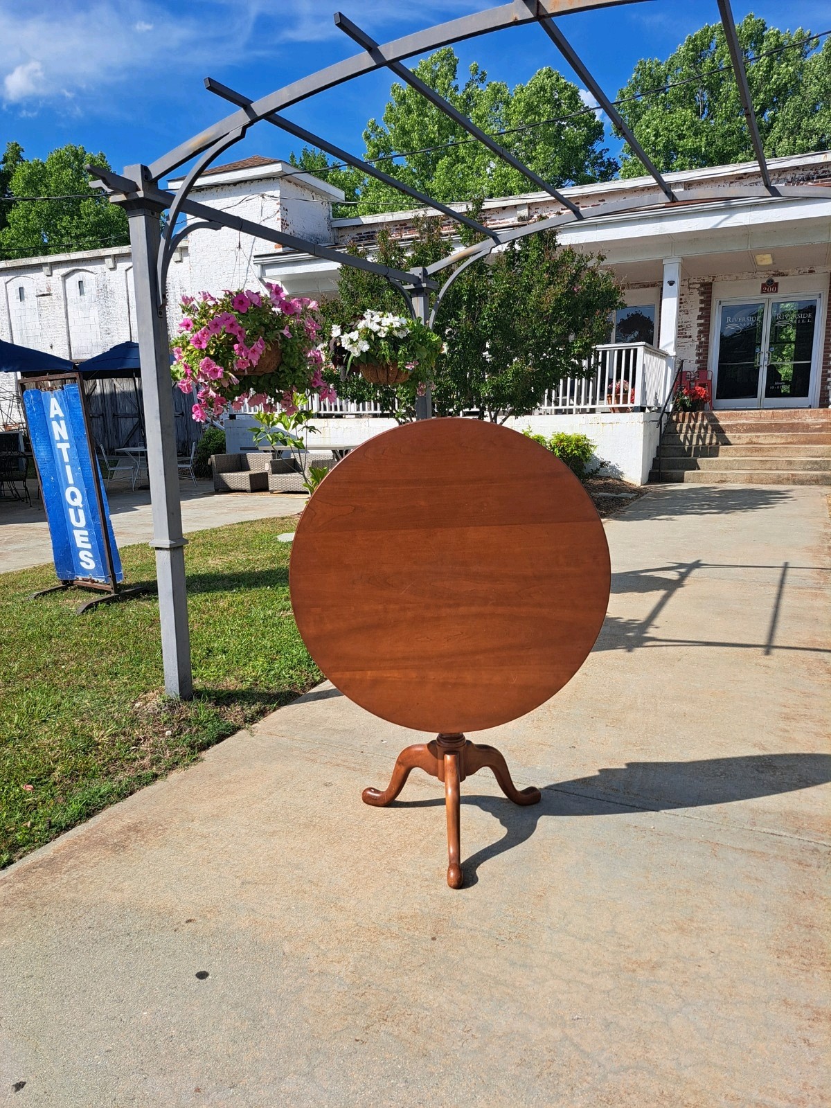 Cherry Birdcage Tilt Top Tea Table By Suters Of Virginia 20thc