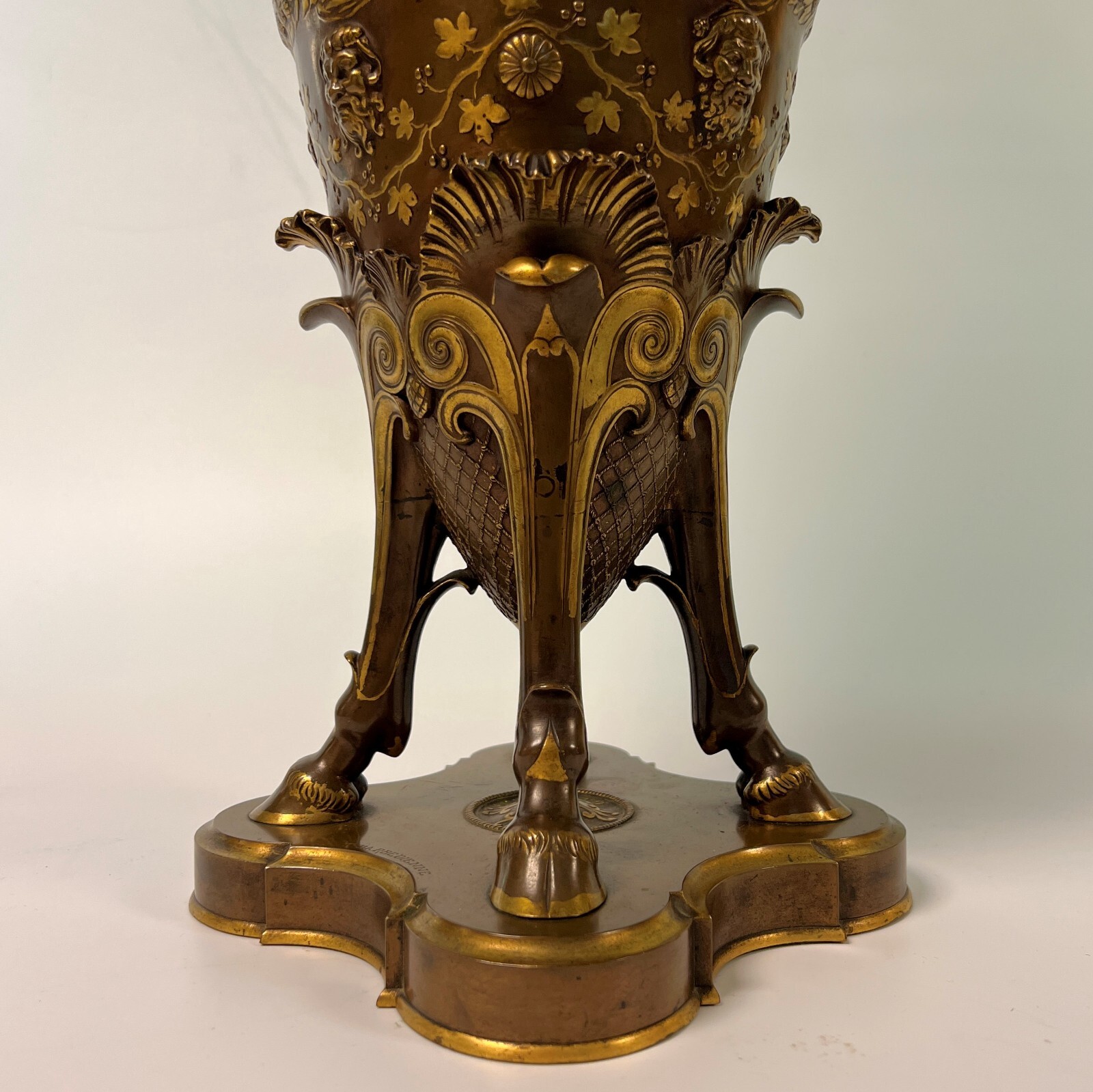 Barbedienne Bacchanalian Bronze Vase by Ferdinand Levillian
