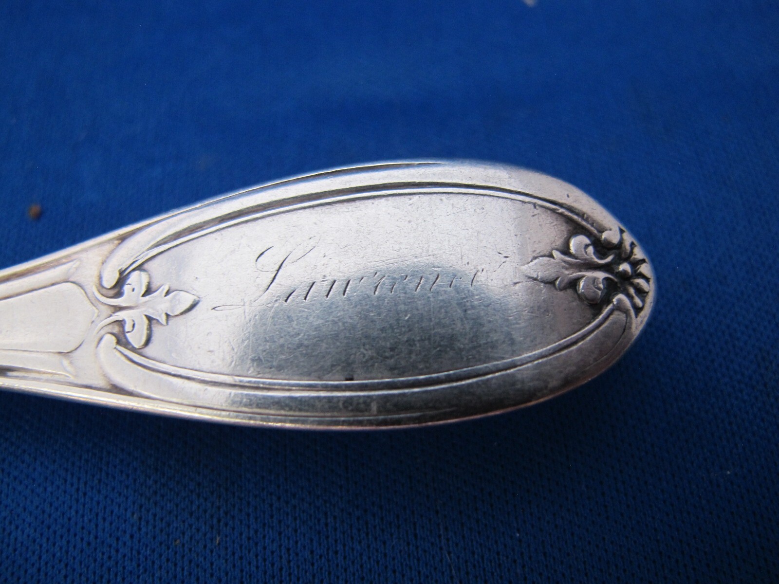 Good OLIVE Pattern Coin TEASPOON- Joseph Seymour for ROYAL COWLES-Cleveland Ohio