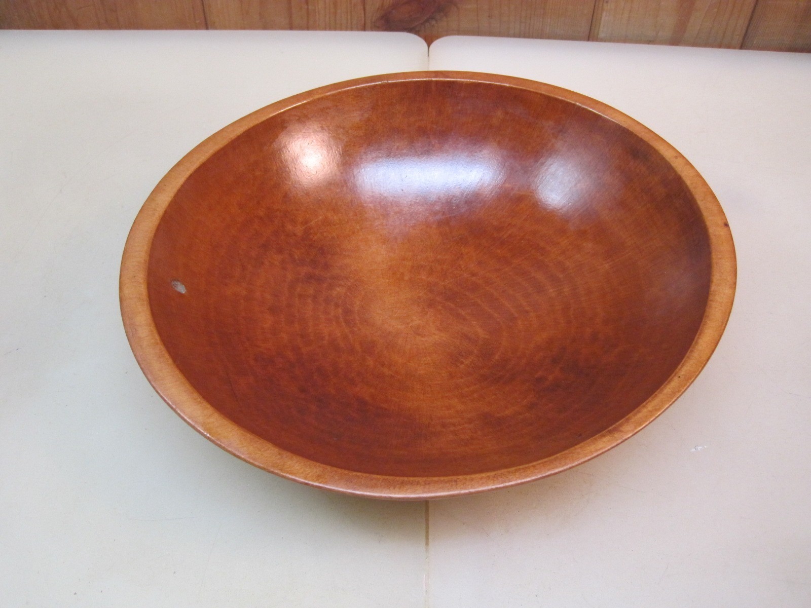 Vintage 11.5″ x 10.75″ Oval Wooden Dough Biscuit Bread Centerpiece Bowl B8449