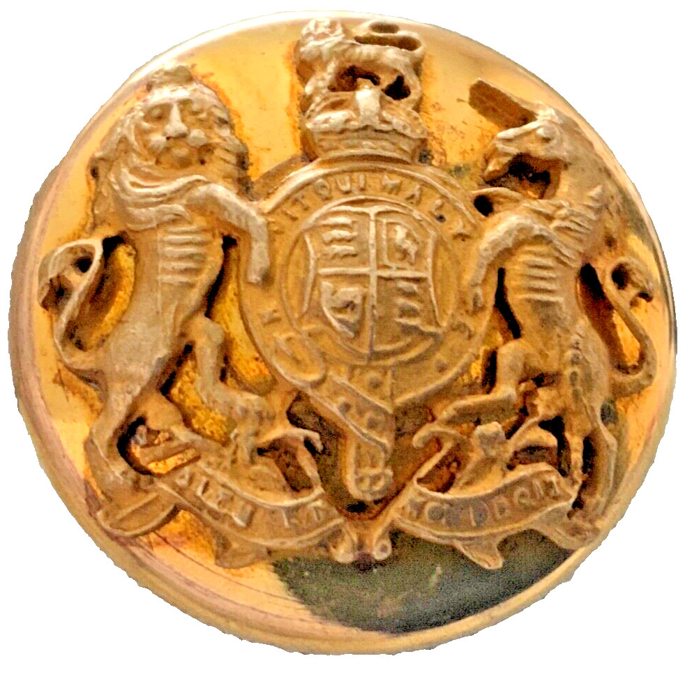 KING GEORGE V ROYAL COAT OF ARMS HOUSEHOLD FORMAL DRESS COAT BUTTON 25mm 1910-36