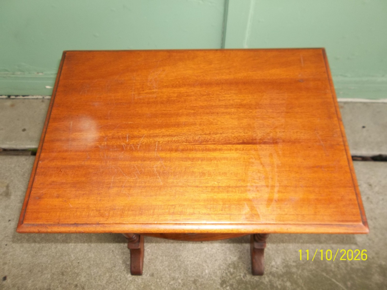 Antique Vintage Solid Mahogany Hallway, Side or Parlor Table with Drawer