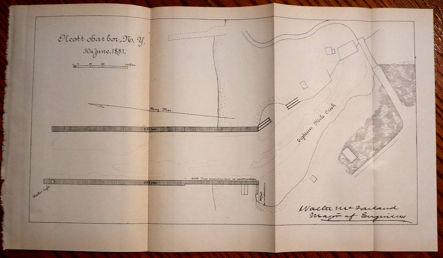 Rare Antique 1882 Chart /Map of Olcott Harbor, Eighteen Mile Creek, New York