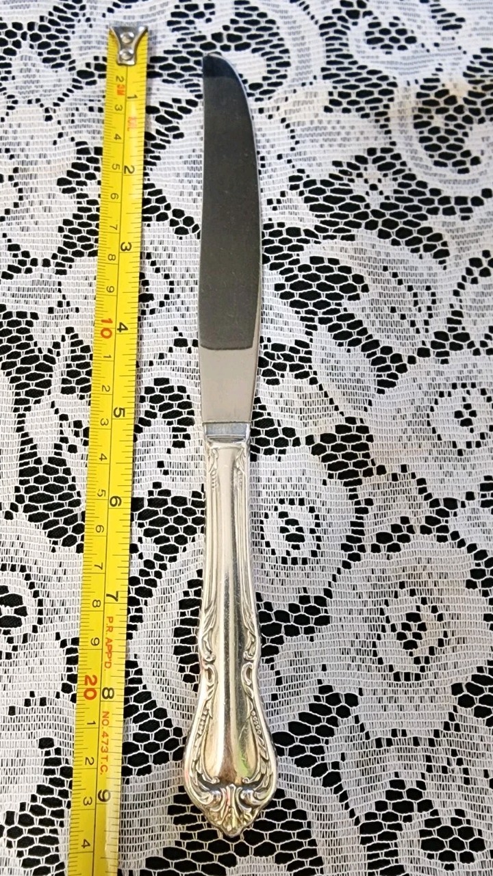 VINTAGE c1958 JASMINE/CHALICE/ HARMONY SILVERPLATE MODERN HOLLOW DINNER KNIFE 🍽