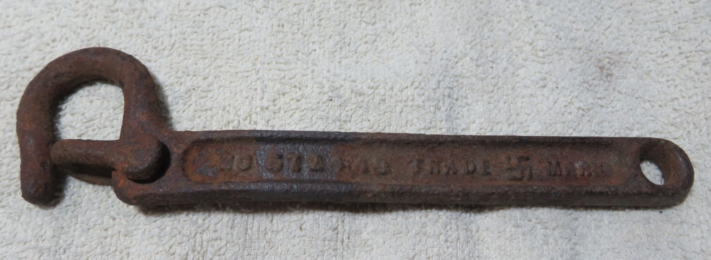 Antique Buffum Tool Co 6” Gate Latch With Trade Mark Logo Pre 1929 Swastika USA