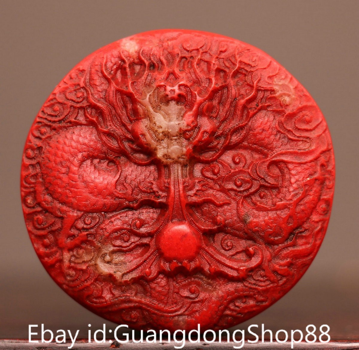 2″ Old China Red Shoushan Stone Carving Dynasty Palace Word Dragon Seal Signet