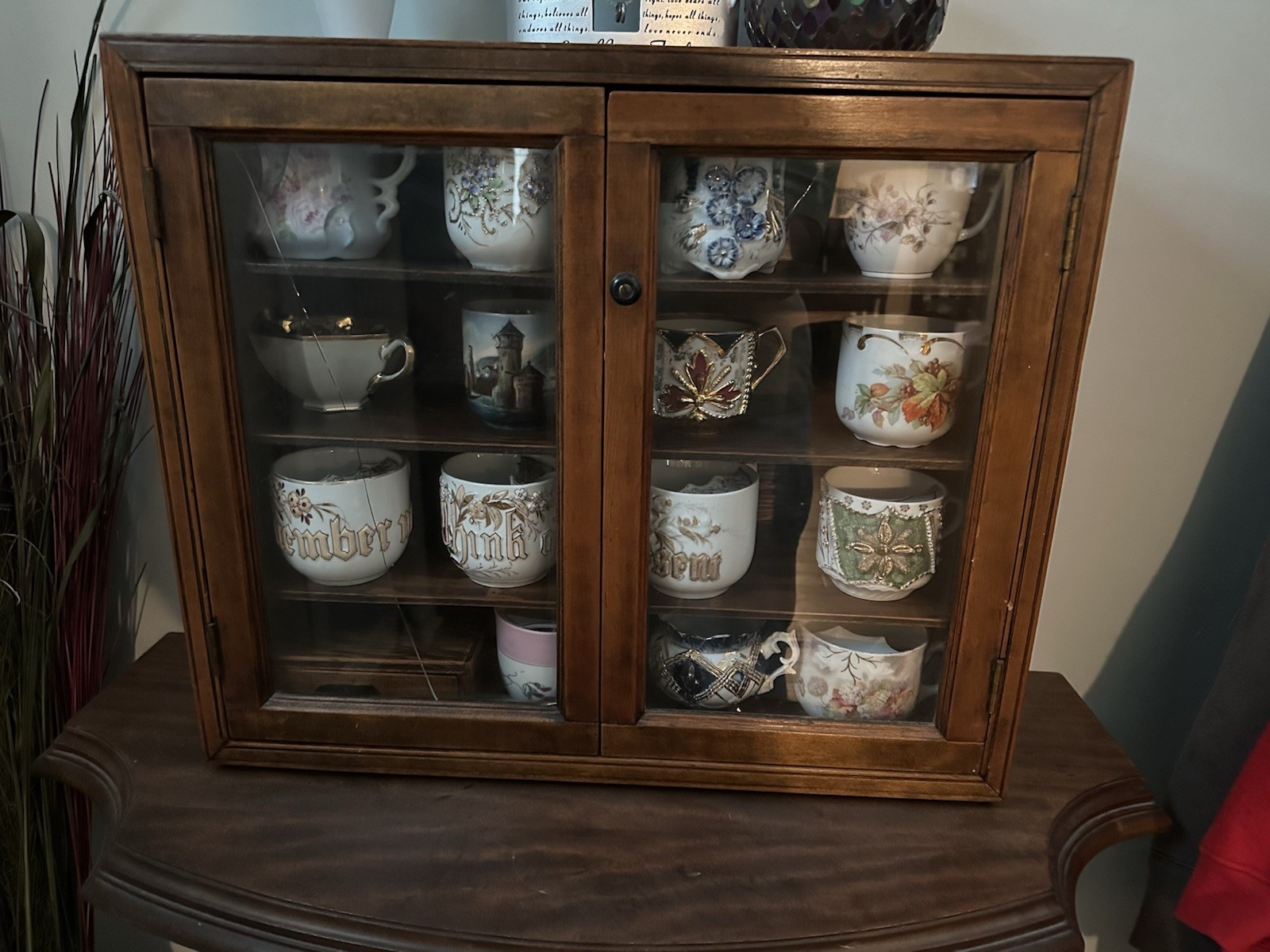 Incredible Antique Mustache Cup Collection With Display Cases