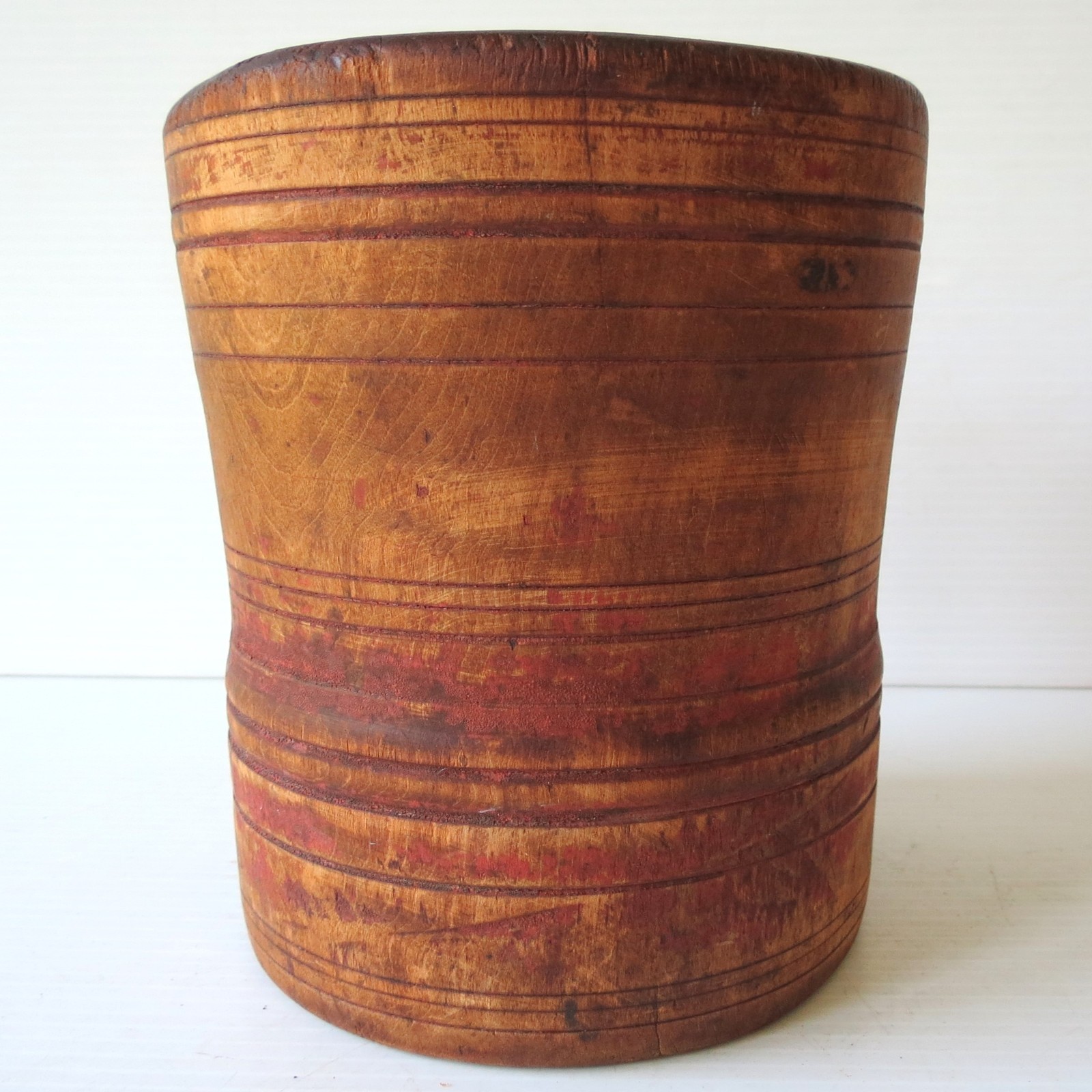 Antique Hand Turned Maple MORTAR & PESTLE 6″