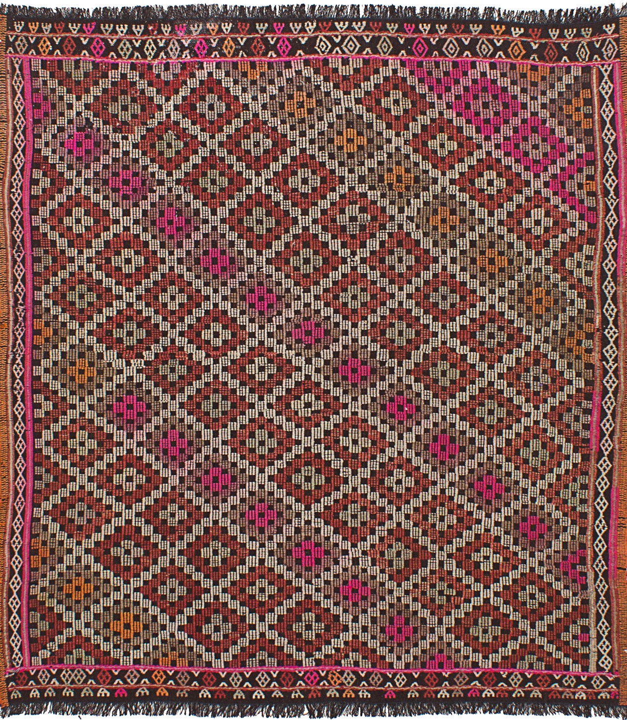 Vintage Traditional Hand-Knotted Area Rug 5’0″ x 5’6″ Oriental Wool Carpet