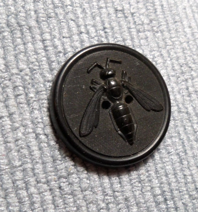 Antique Goodyear Rubber 1851 Picture Button WASP COMPANY