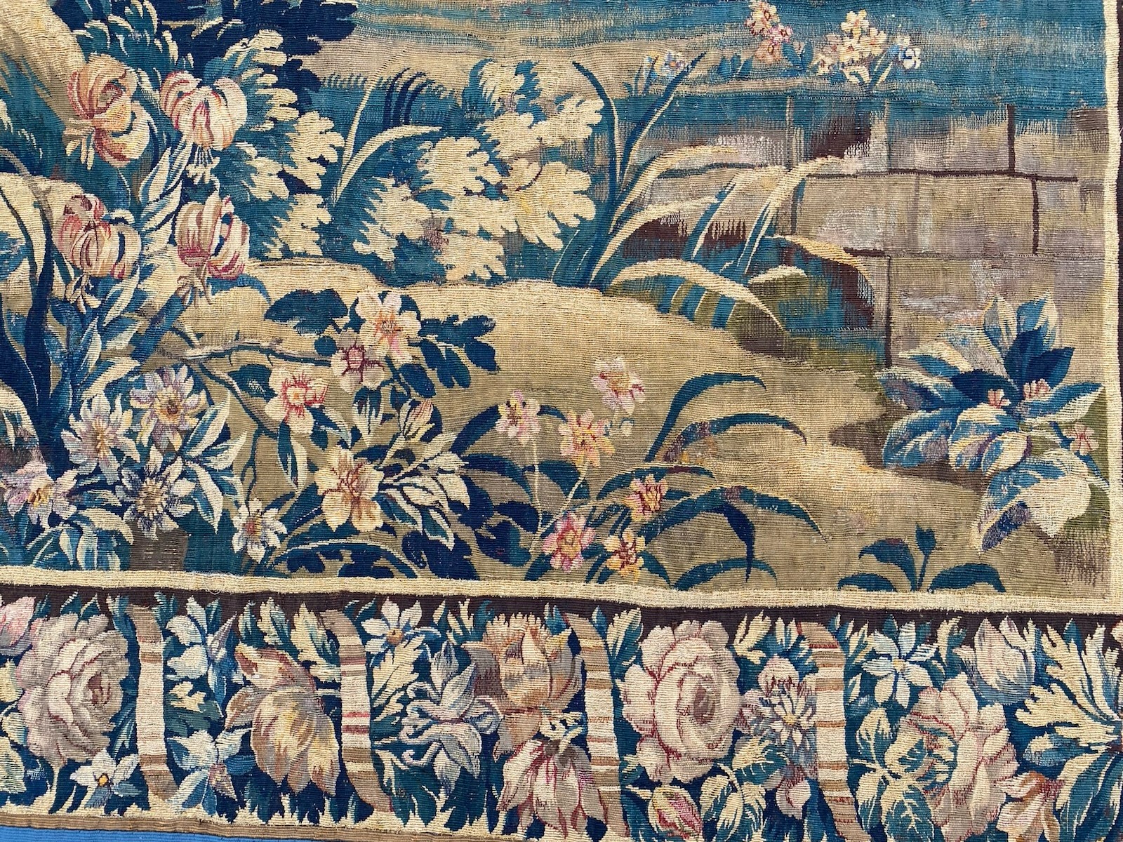 Aubusson 17th Century French Verdure Tapestry 9.2h By 6.5w Feet