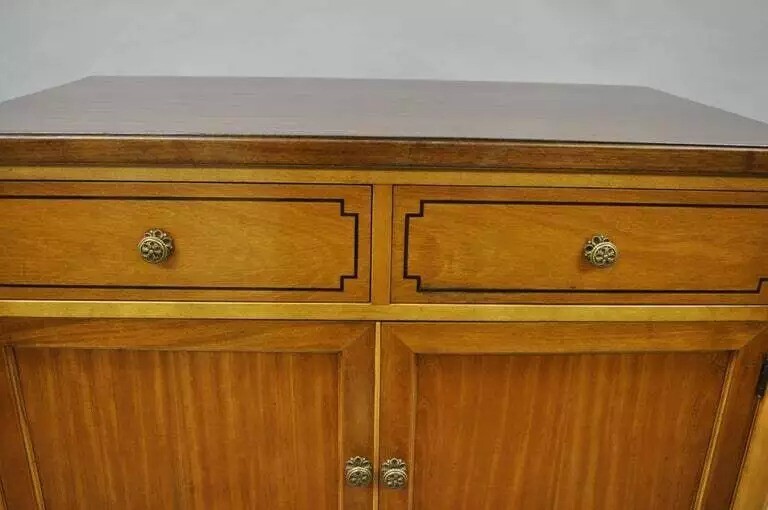 Kittinger French Regency Style Satinwood & Rosewood Tall Chest Dresser Cabinet