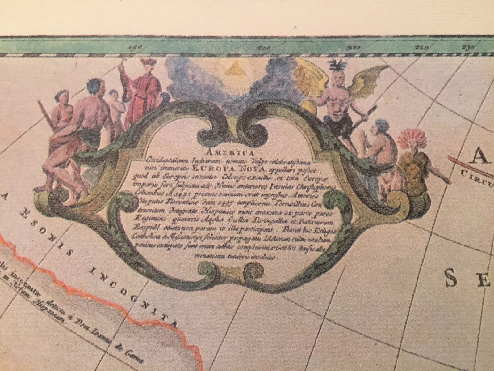 Hammond Prints 16th Century World Map Lithograph Vintage