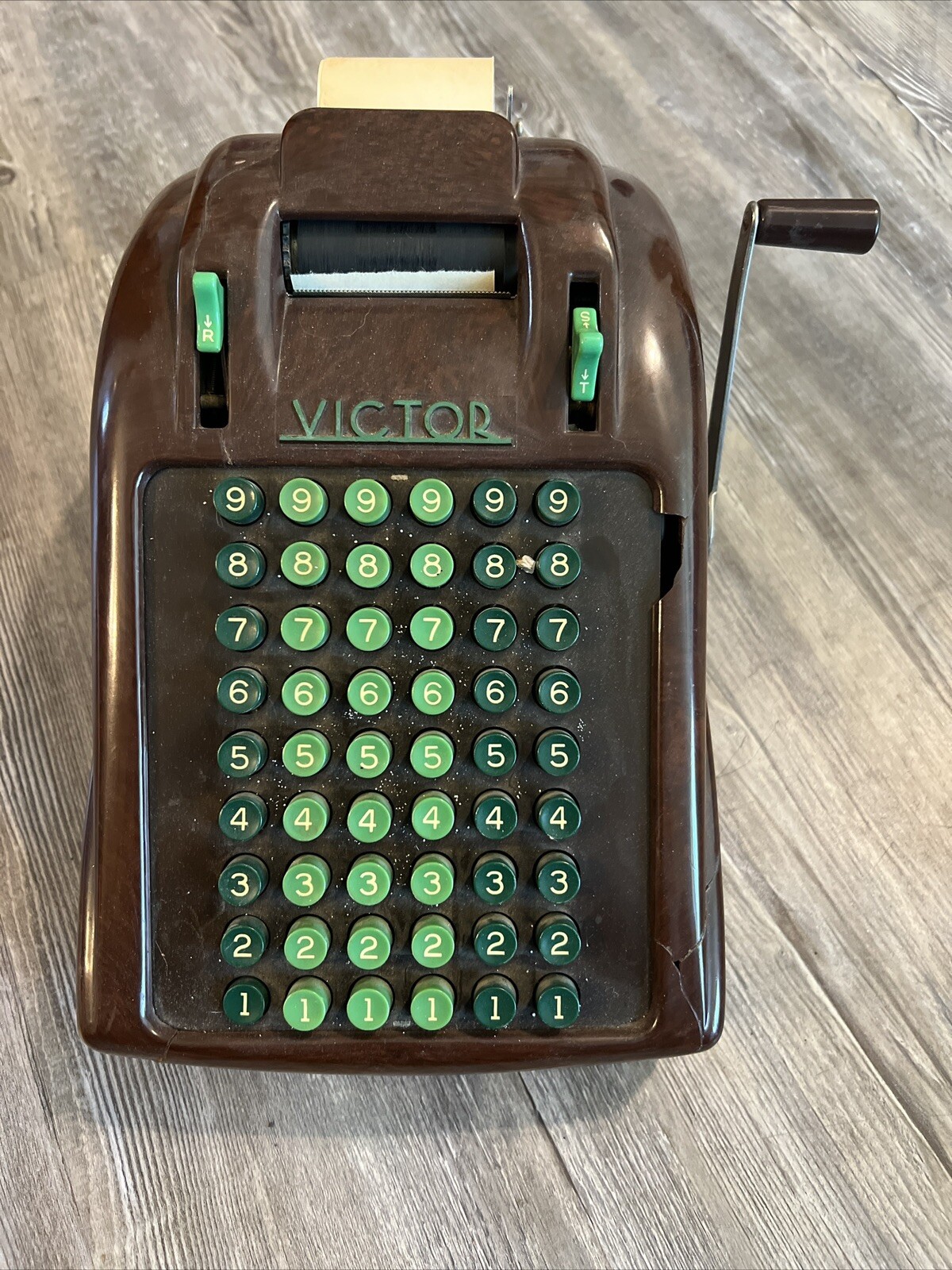 Vintage Victor Adding Subtracting Machine Brown