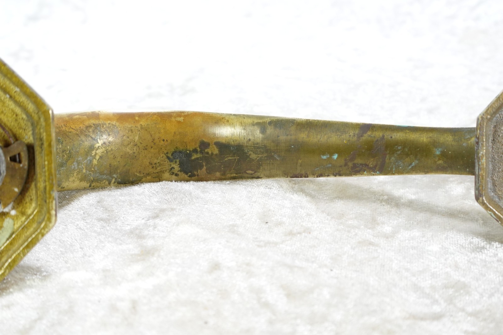 Vintage Solid Brass Entry Door Handle Pull Right Hand With Latch