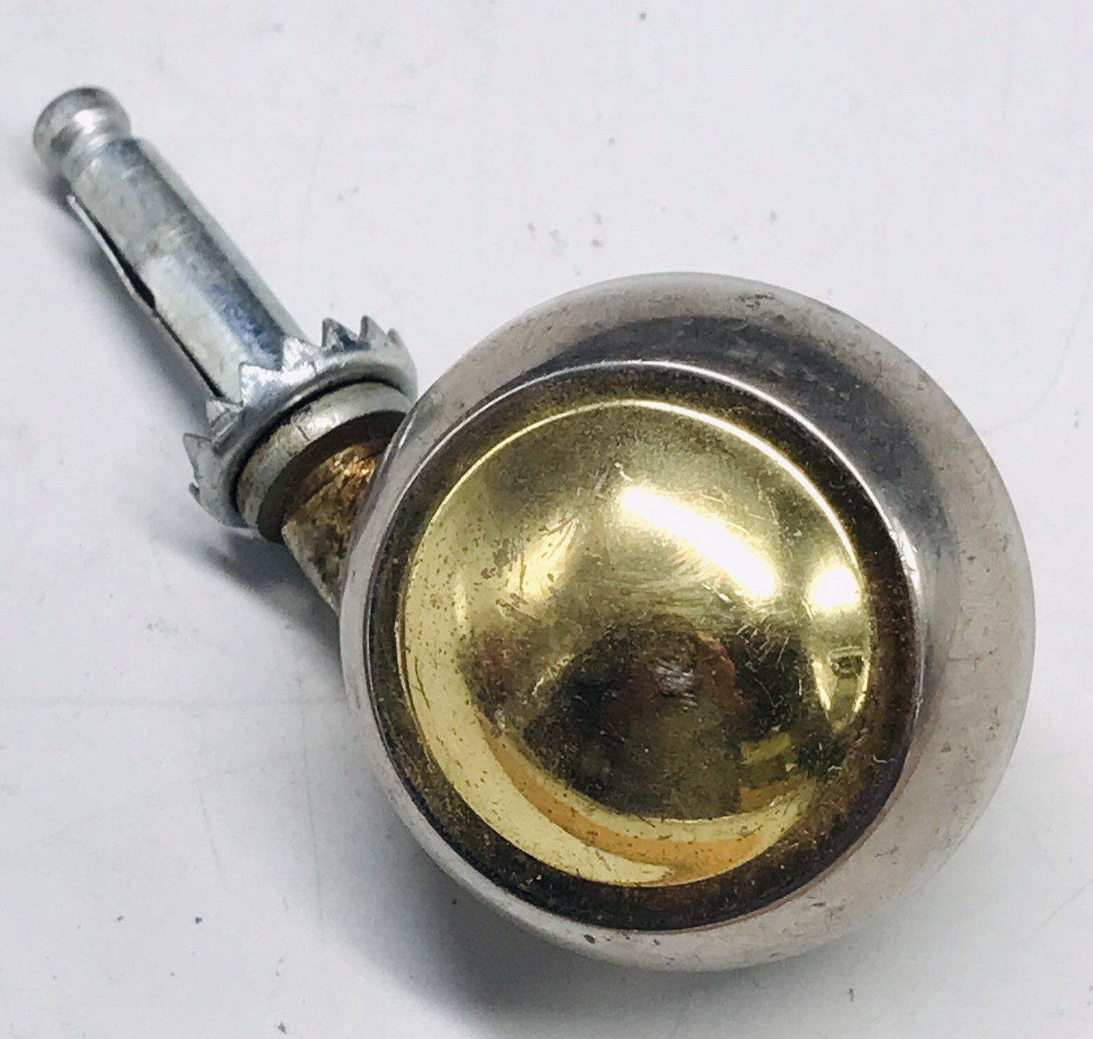 VTG Bassick Brass Ball Swivel Stem Caster Hardware 3.75″ Tall 2″ Dia Wheel