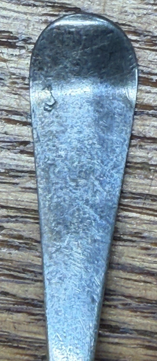 American Coin Silver Coffee Spoon Initials SA Untraced Round Upturned Handle