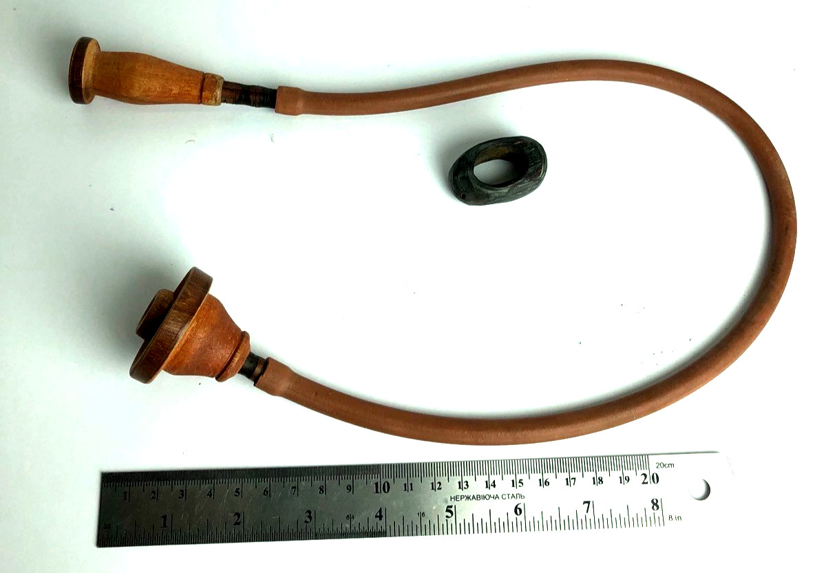 Antique Wooden Binaural Stethoscope Medical Instrument Early 20th Century Rare D