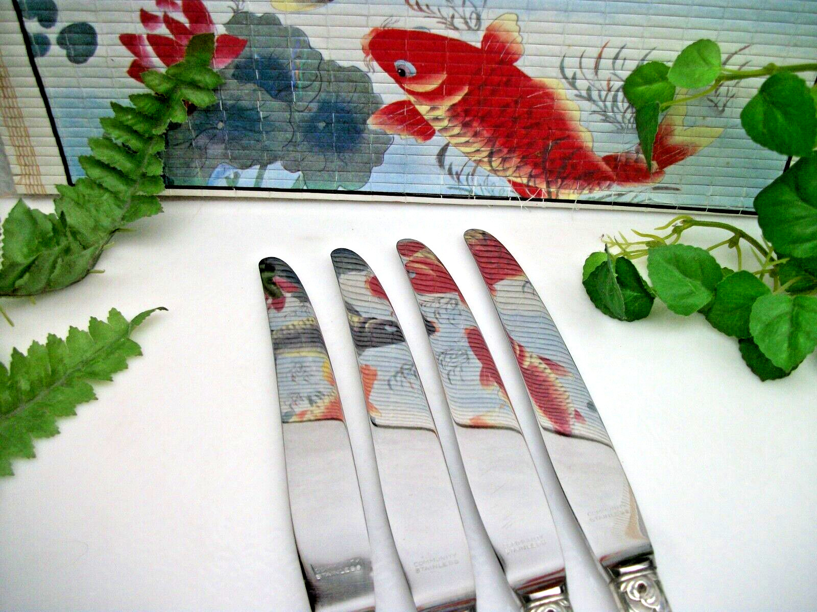 4 Oneida Community FOREVER Silverplate Hollow Handle Dinner Knives 1939