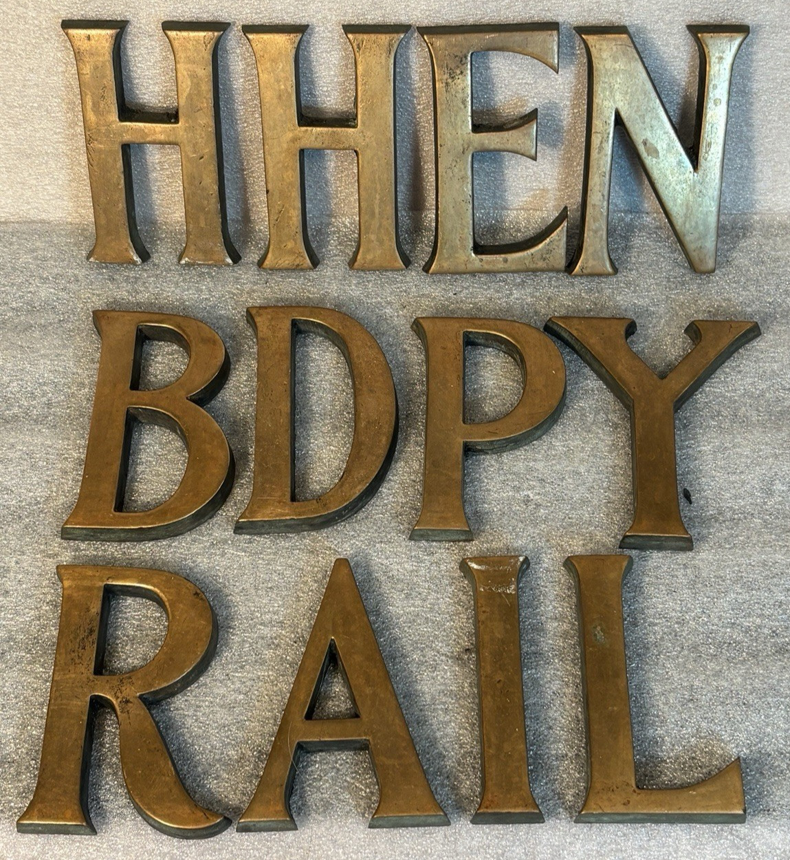 Choice of Brass 3-3/8″ Letters Post Holes on Back Vintage Quality