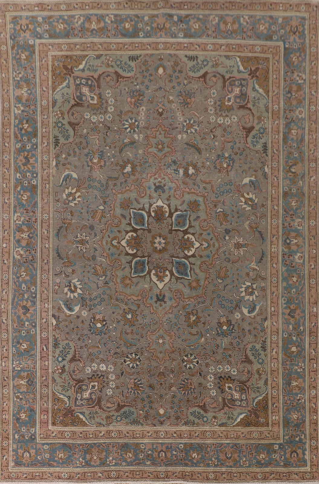 Living Room Wool Over-Dyed Area Rug 8×12 Traditional Handmade Gray Carpet