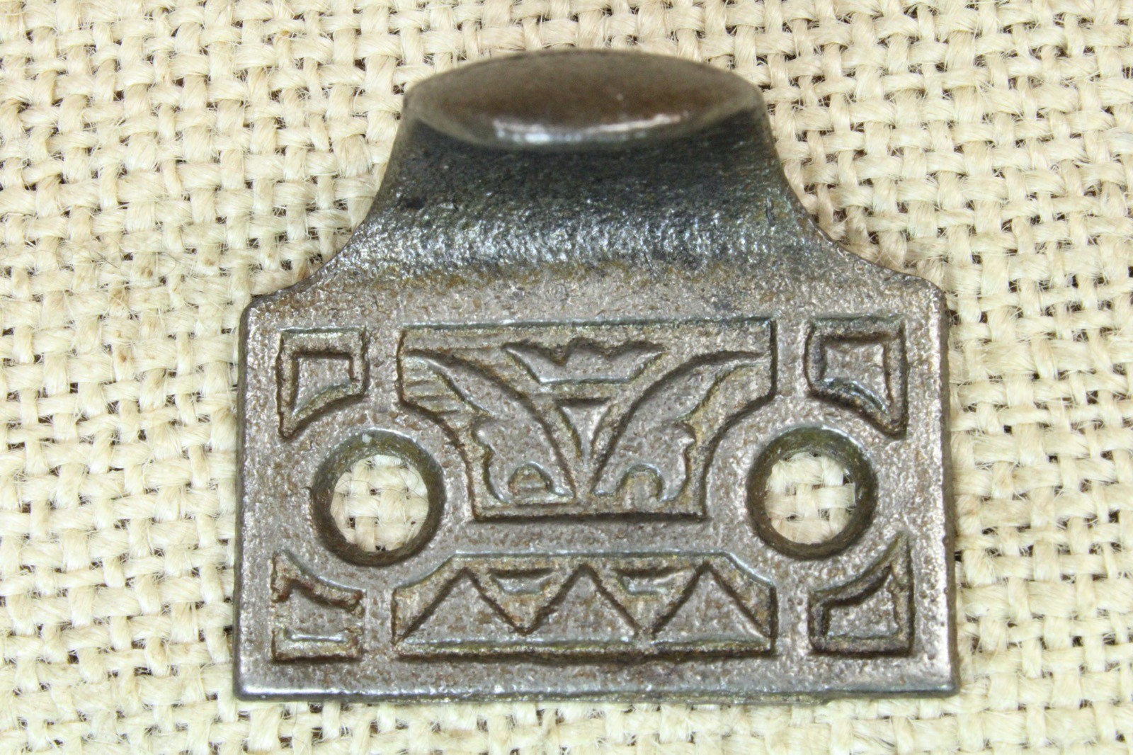 Old Window Sash Lift Pull Restored Iron Victorian Swirl Vines Scroll textured
