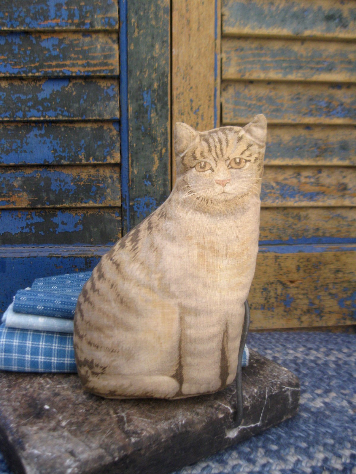 Antique Printed Cloth Cat Dated 1892 Arnold Printworks Kitten 6″