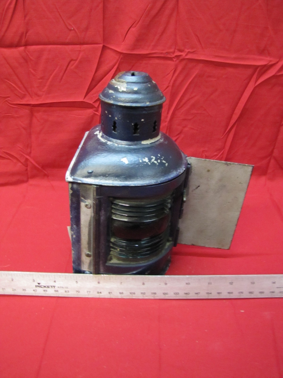 Vintage Perko E-Lite Marine Bow Lantern with Red and Green Glass Panels