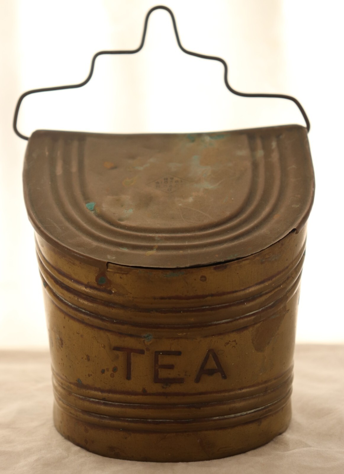 Edwardian / Art nouveau brass & tin tea caddy R.G & Co 1907