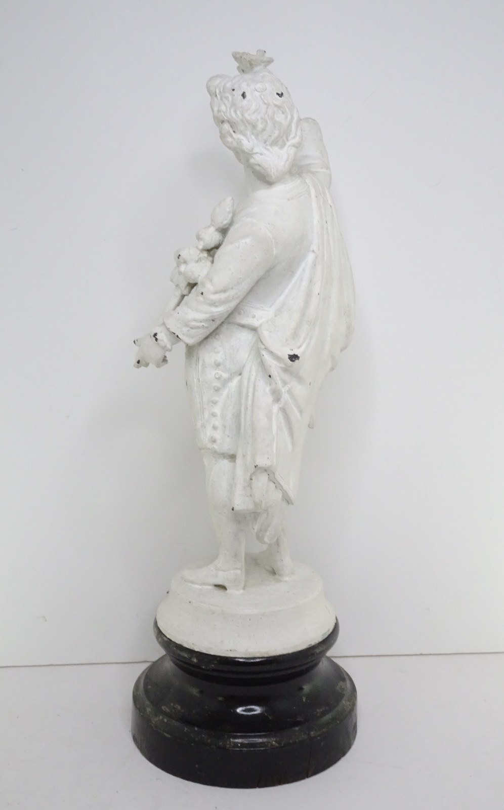 Pair Victorian Spelter French? Figurines, Man & Lady, Painted White, Antique