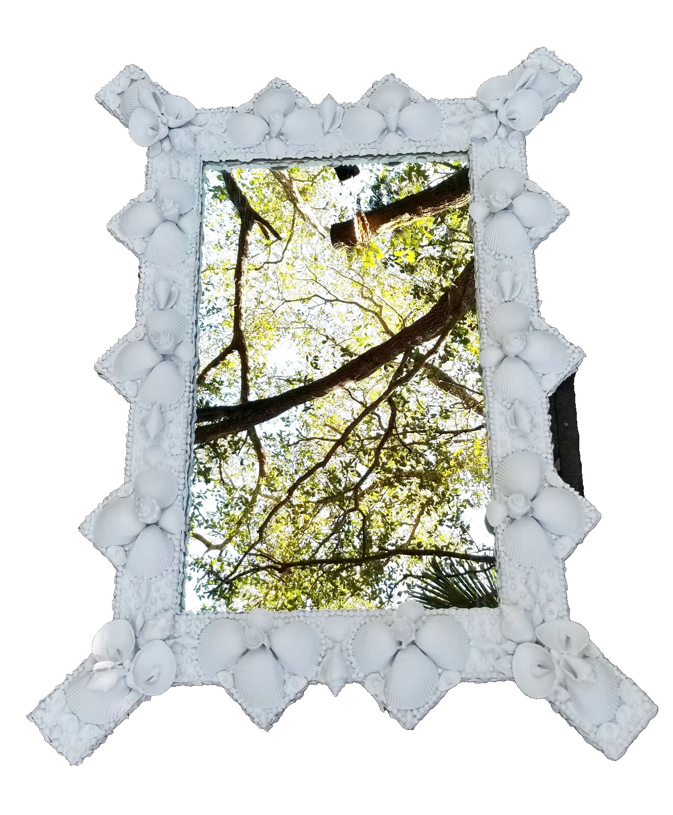 VINTAGE 70’s ANTHONY REDMILE GROTTO STYLE SEASHELL ENCRUSTED WALL MIRROR