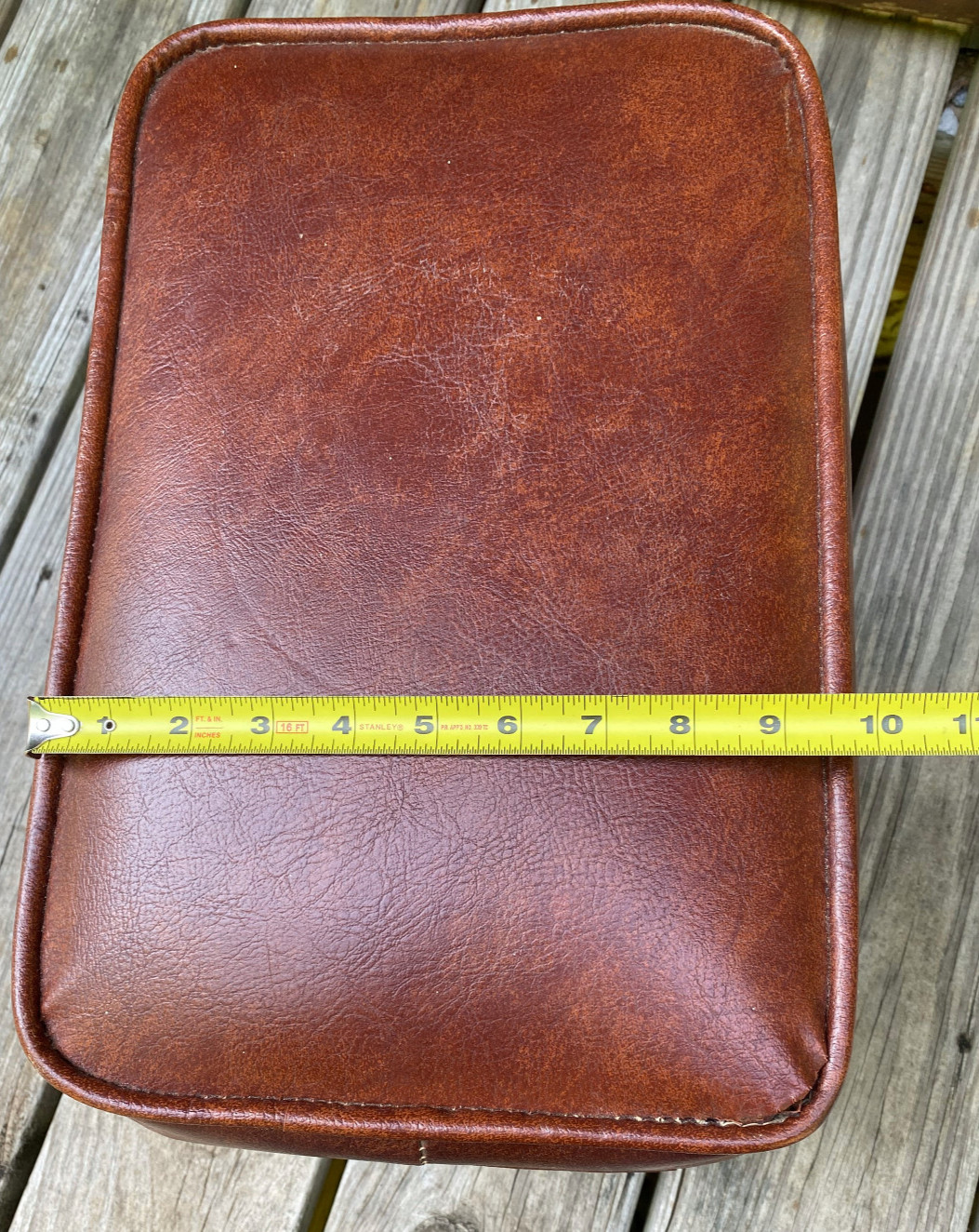 Vintage Brown MidCentury Babcock Phillips Corp Wood Leg Foot Stool MCM Foot Rest