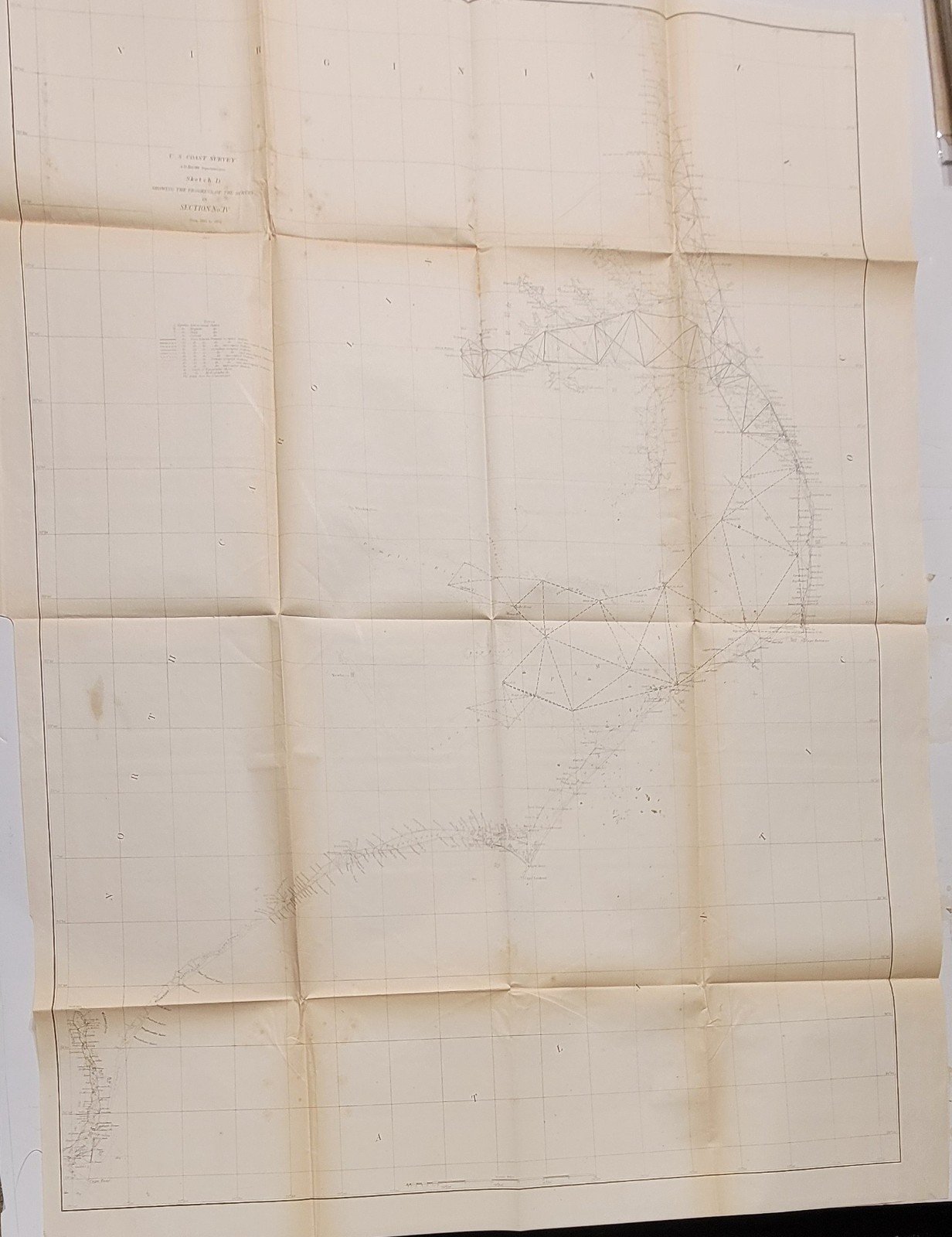 1855 Sketch D Section IV US Coast Survey North Carolina Cape Fear Virginia Bache