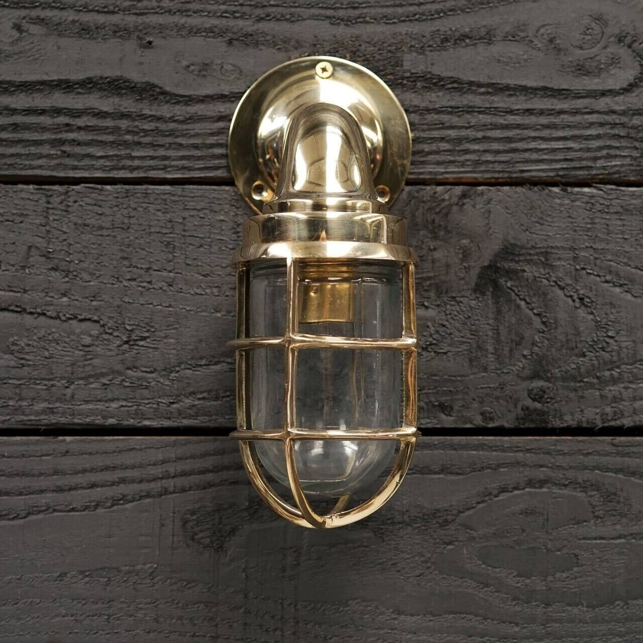 Vintage Brass Ship Bulkhead Light – Nautical Marine Wall Sconce Lamp