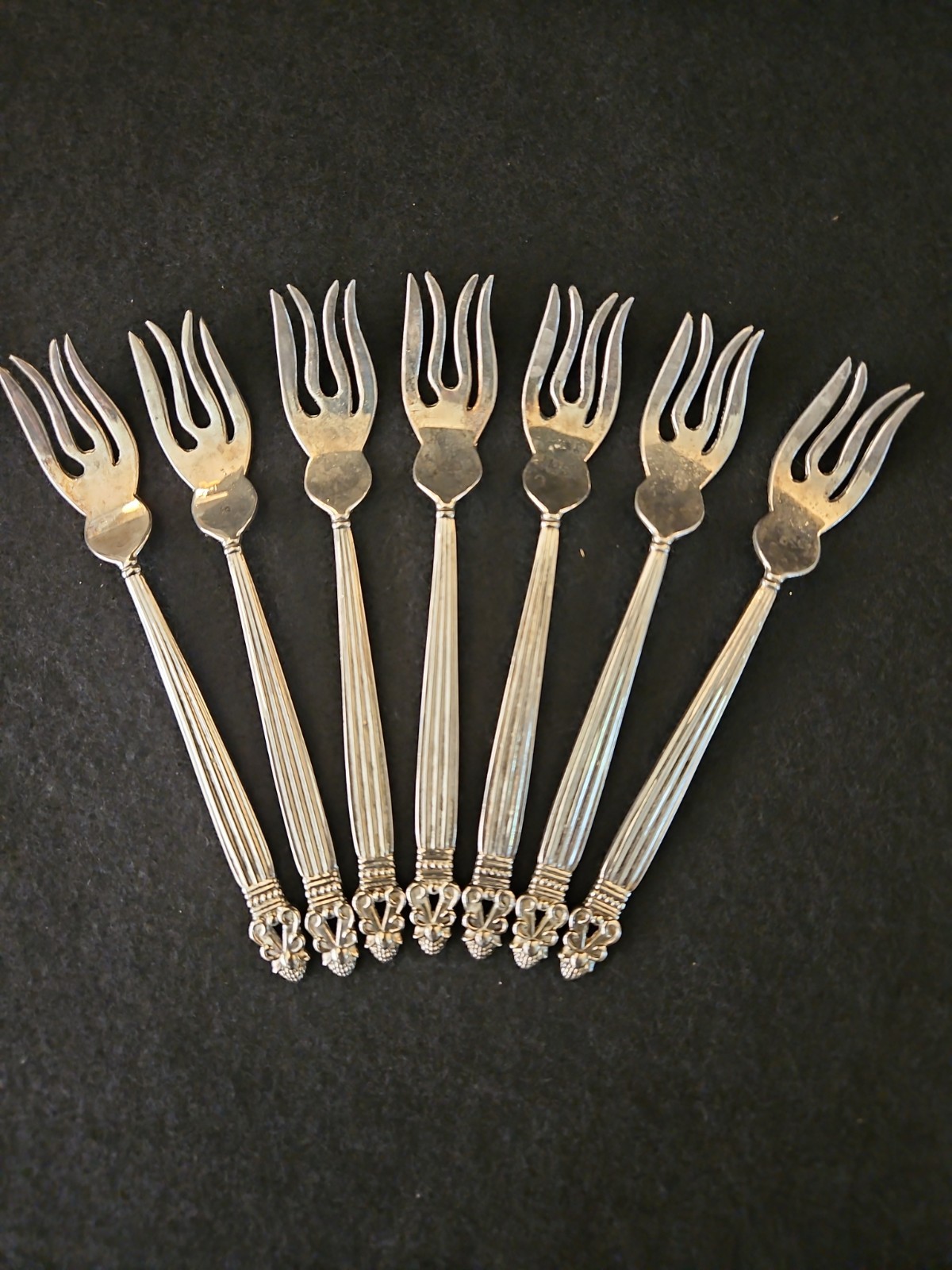 Lot 7 GODINGER Silver Plate Cocktail Seafood Olde Copenhagan Dessert Cake Forks