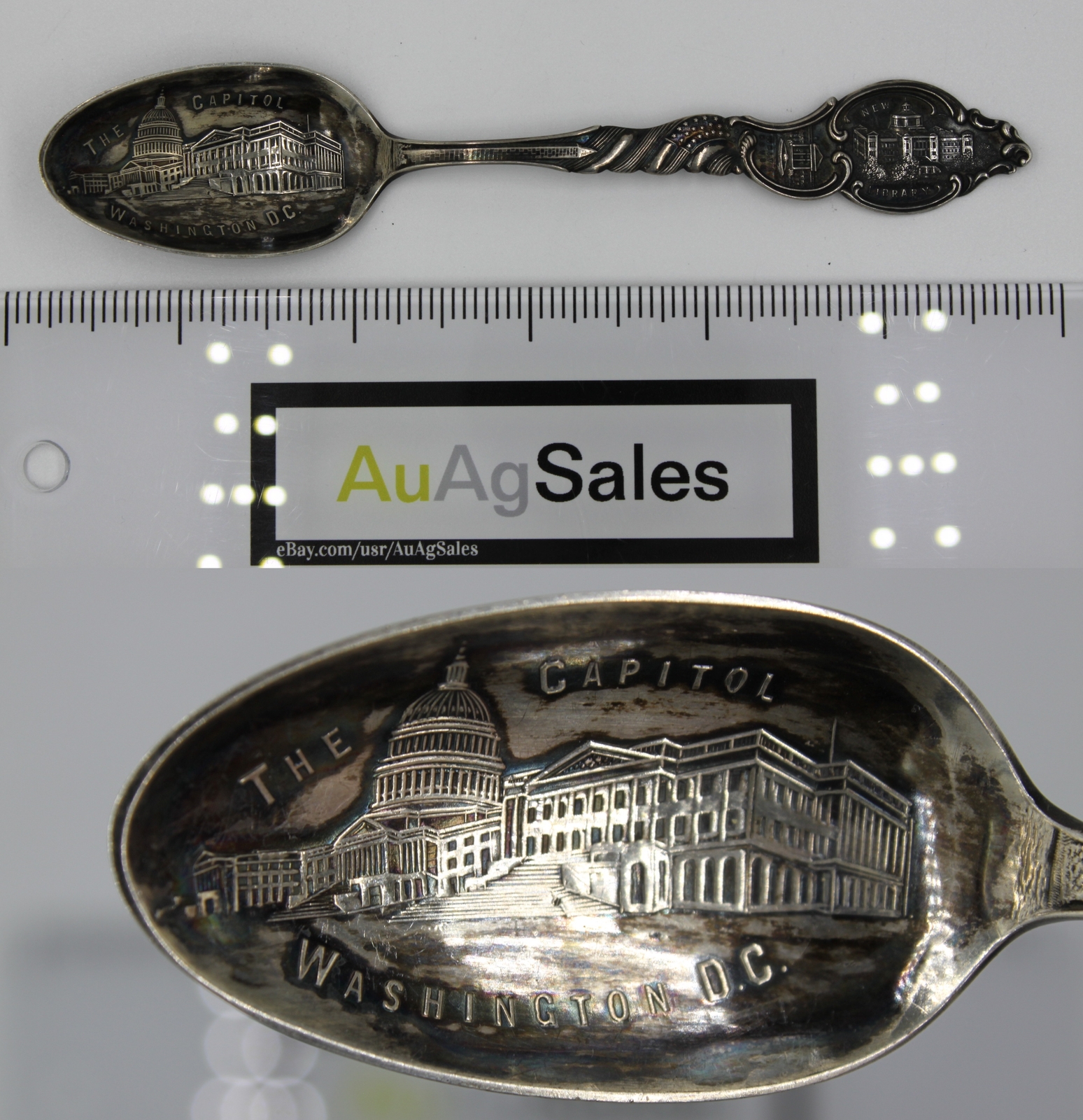 Antique Sterling Silver Souvenir Spoon: US Capitol Building, Washington DC