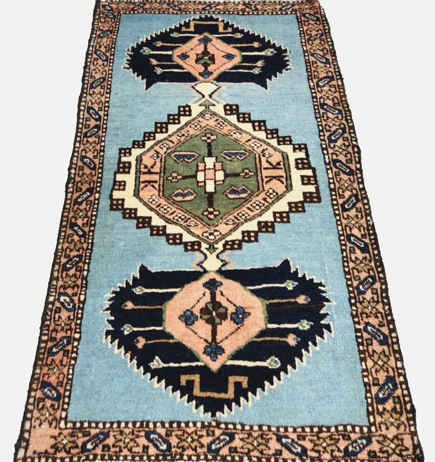 2’4″x3’7″ ANTIQUE HAND KNOTTED CAUCASIAN KAZAK SERAPE TRIBAL WOOL RUG RUNNER