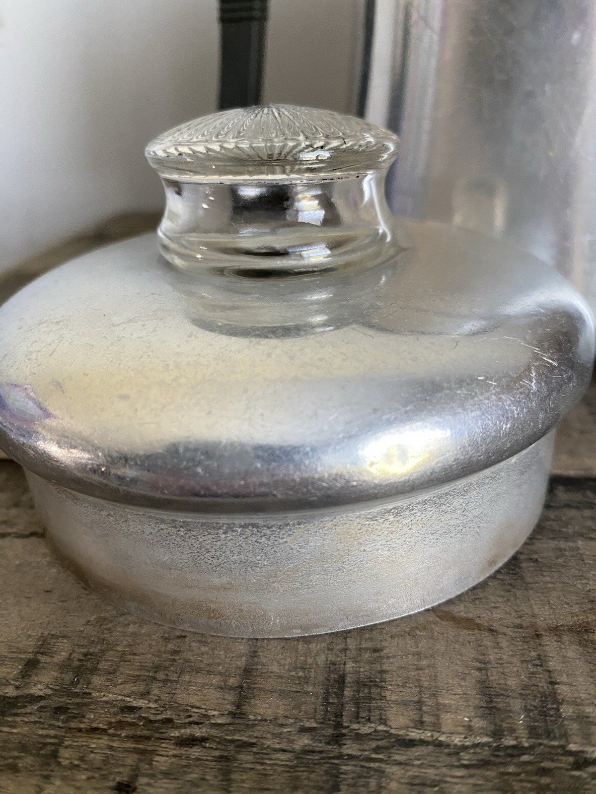 Wear-Ever Aluminum Percolator Coffee Pot X-3008 Vintage Glass Knob Camping USA