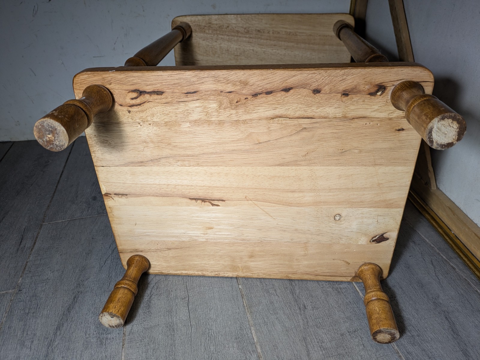 Vintage Rustic Country Colonial Solid Wood Small 2-Tier Side Telephone Table W52