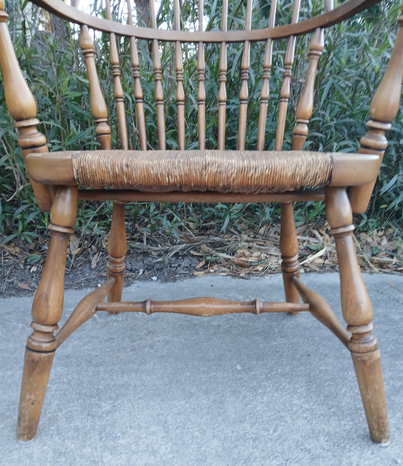 Vintage Barnard & Simonds Windsor Comb Back Dining Country CHAIR Rush Seat Wood