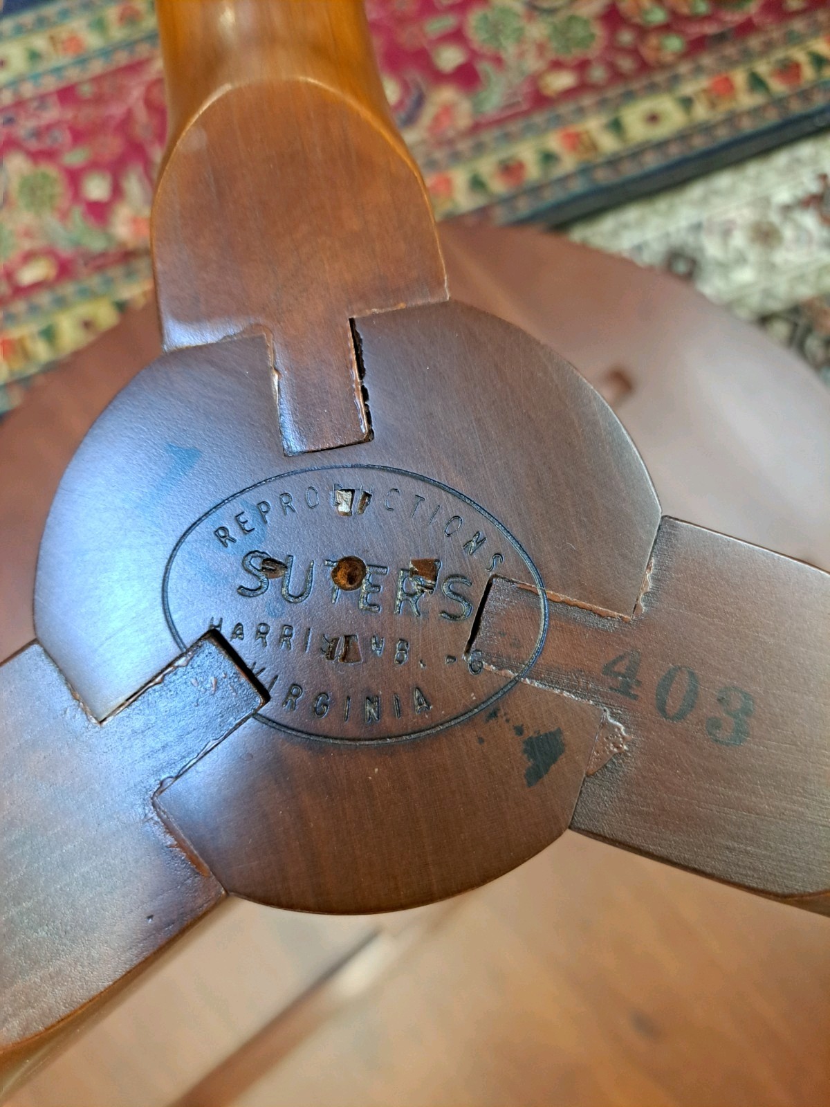 Cherry Birdcage Tilt Top Tea Table By Suters Of Virginia 20thc