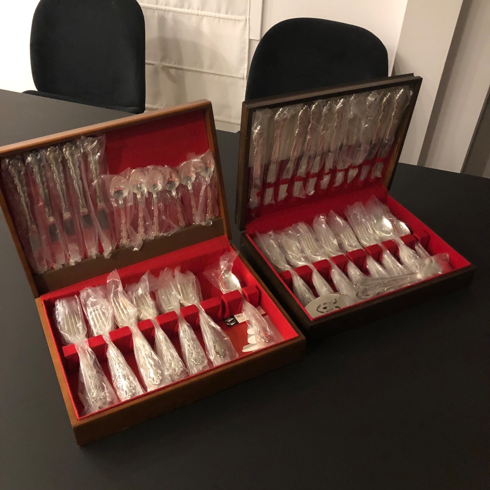 Two Box Sets Oneida Silverplate Flatware | Modern Baroque 37pc + Community 48pc