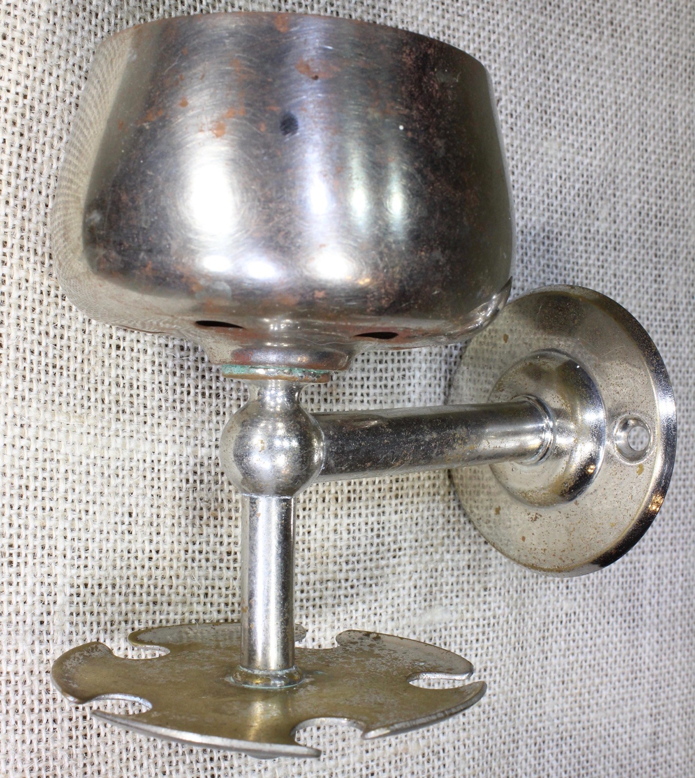 Old Cup Tumbler 5 Toothbrush Holder 1920’s Bathroom Nickel Brass Vintage Tarnish