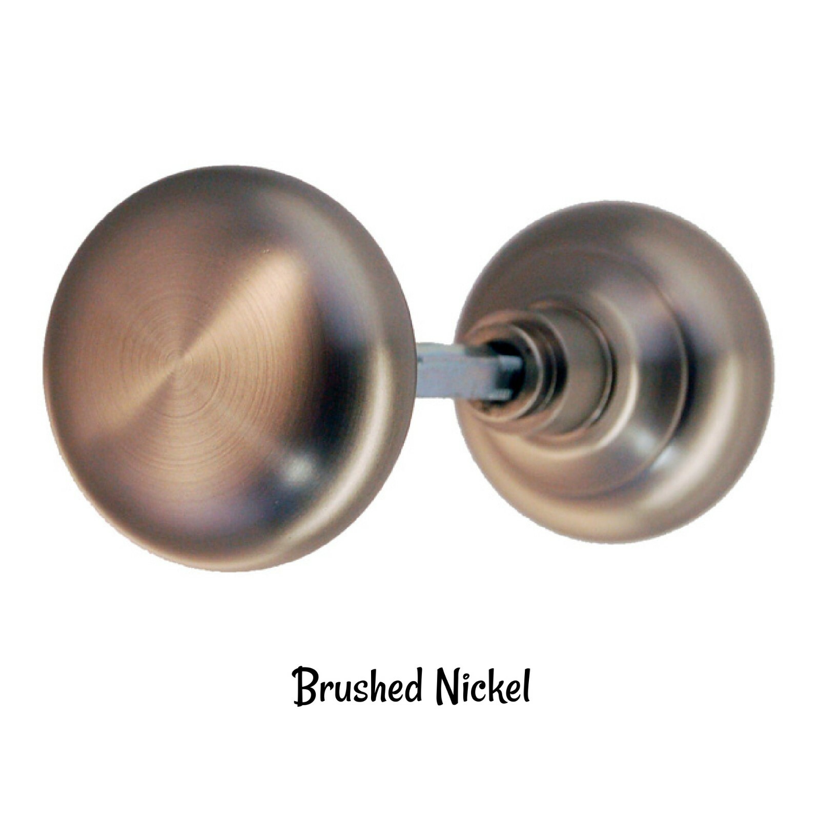 Pair of Hollow Solid Brass Door Knobs with Smooth Design Brushed Nickel