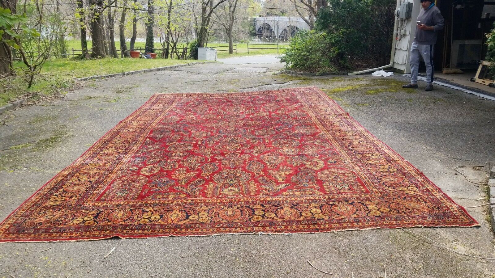 Antique Palace Size Double Signed Hand Knotted Rug 11′ 9″ x 20′ 0″